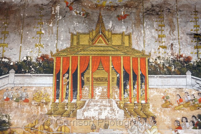 JJP4W6087-17x25cm.jpg - An example photo from a set shot during a location visit to document the restoration of the painted temple panels at Wat Bakong, a historic Buddhist temple inside the stunning Bakong Temple complex in the Roluos group of Angkorian temples in Siem Reap, for Holcim Group (Cambodia); Holcim Group paid for this extensive restoration effort, and used one of the panel photos for the cover of their 2008 corporate Christmas card.